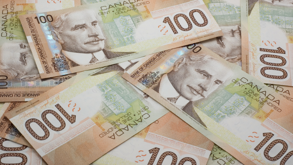 Canadian 100 dollar bills